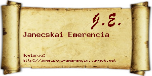 Janecskai Emerencia névjegykártya